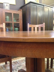 Detail spline joinery in table top.